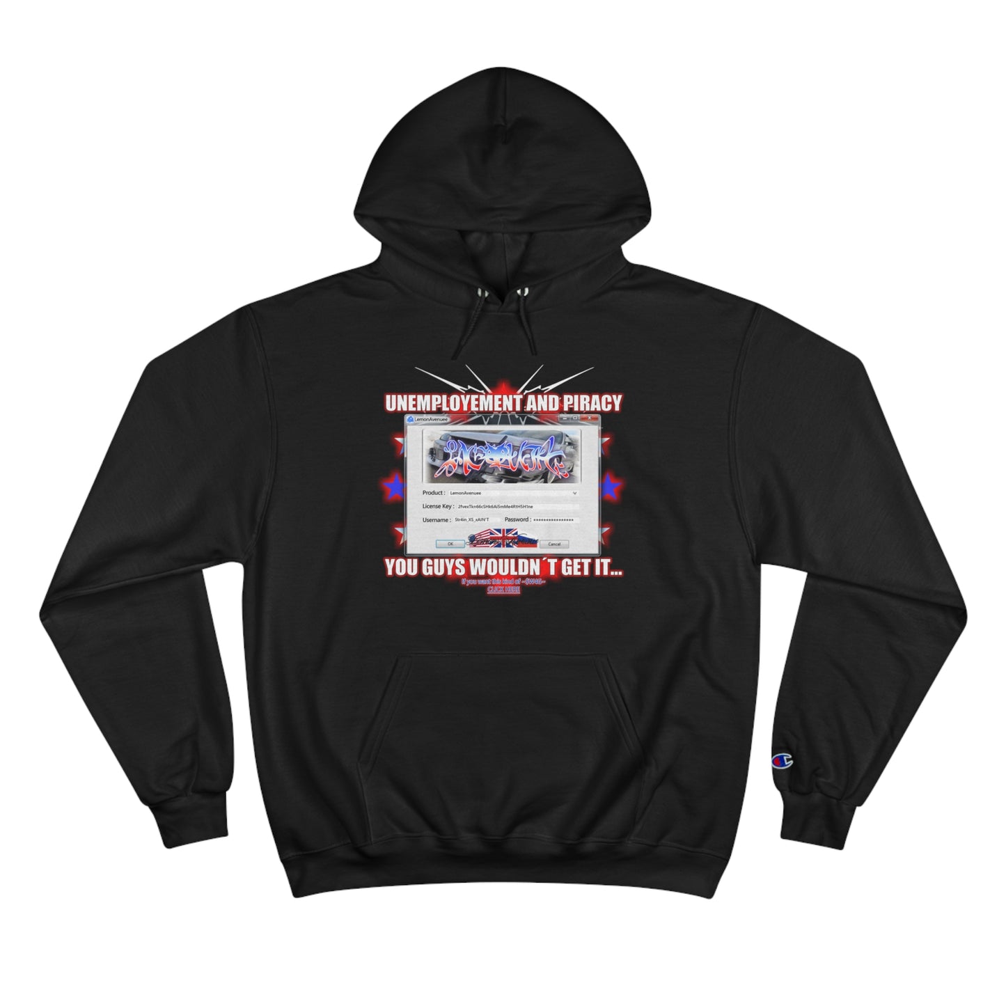 "Unemployment & Piracy" Champion Hoodie